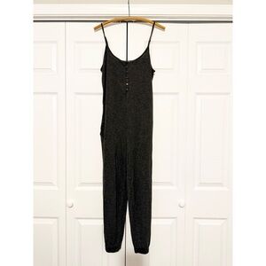 Honeydew Lounge Jumpsuit Large Spaghetti Strap Soft Rayon Charcoal Gray Jumper